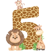 5 ° compleanno: Animali della giungla: giraffa, leone, scimmia