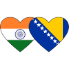 Inde Bosnie drapeau coeur