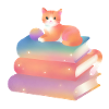 Cat on books