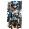 Blue Angel with Mechanical Heart