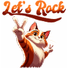 Let's Rock Cartoon Cat