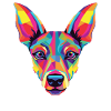 Wasserfarben Farbenfroher Xoloitzcuintli