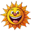 Laughing sun with face