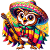 Cinco de Mayo Owl Guitarist