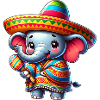 Cinco de Mayo Elephant Cartoon