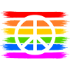 Peace Peacezeichen auf Regenbogenfahne regenbogen