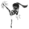 Chibi Girl with kick - white