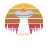 Retro Alien Abduction Cow Animals