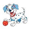 Happy Dalmatian Playing Ball