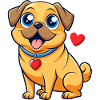 Affectionate Puggle Digital Art