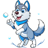 Snowball Showdown: Siberian Husky Delight