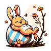 Easter bunny lazy and cute