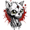 Cat Skull // Skull Cat // Blood FS0006