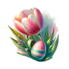 Frühling bunte Tulpe mit Osterei