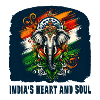 India elephant with national flag