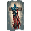 Jesus cross with USA flag