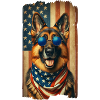 German Shepherd with USA Flag