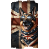Schäferhund mit Großbritannien Flagge