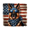 German Shepherd with USA Flag