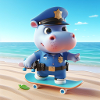 Officer Nili on the beach