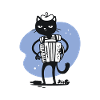 Französischer Cat-Akkordeonspieler