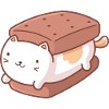 Kawaii Eiscreme Sandwich Katze