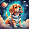 Cute dog in space