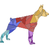 geometrisch bunt DOBERMAN