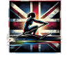 Rower with British flag