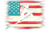 Rowing patriot with US flag