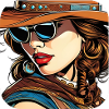 Cool Western Girl with Sunglasses