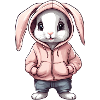 Lapin mignon avec pull hoddie