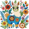 Baby alpaca in the flowers