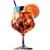 Ein sommerlicher Drink im Polygon-Stil