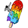 Astronaut - Regenbogen-Eisstiel - Humor