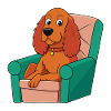 Relaxed Sussex Spaniel in Armchair Dog Art