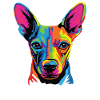Wasserfarben Farbenfroher Xoloitzcuintli