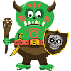 Little cute green ogre design