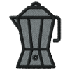 Cafetière à expresso brodée