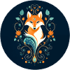 Fuchs mit Ornamenten