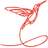 Oiseau étrange rouge