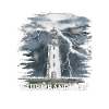 Sturmbändiger Leuchtturm Gewitter Kraftvoll