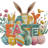 Easter bunny with spring motifs