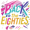 Bunte 80er Jahre Neon Schriftzug