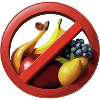 Fruit abstinence with prohibition signs