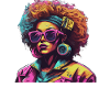 Kunstvoller Pop-Art Portrait mit Afro