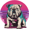 Illustration de bouledogue rétro