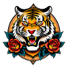 Ferocious tiger tattoo