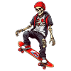 Skateboarding Skeleton