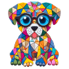 Abstract Baby Dog with Glasses